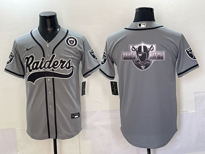 Men 2025 Oakland Raiders Blank Grey 3th generation Joint Name Nike Limited NFL Jersey style 061